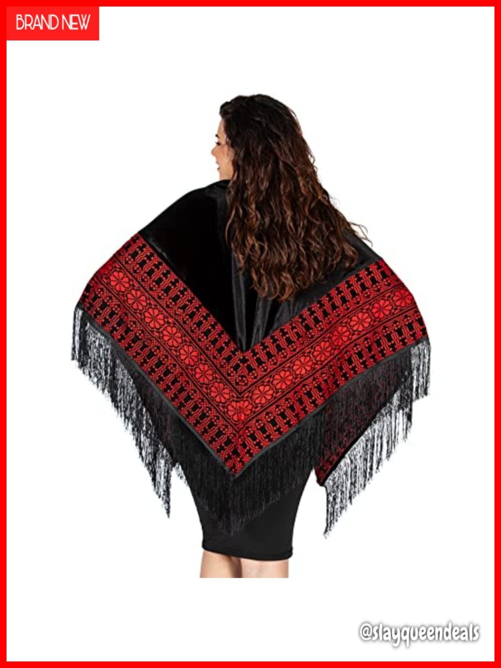 Velvet Tatreez Embroidered Shawl Wrap Handmade in Hebron Palestinian